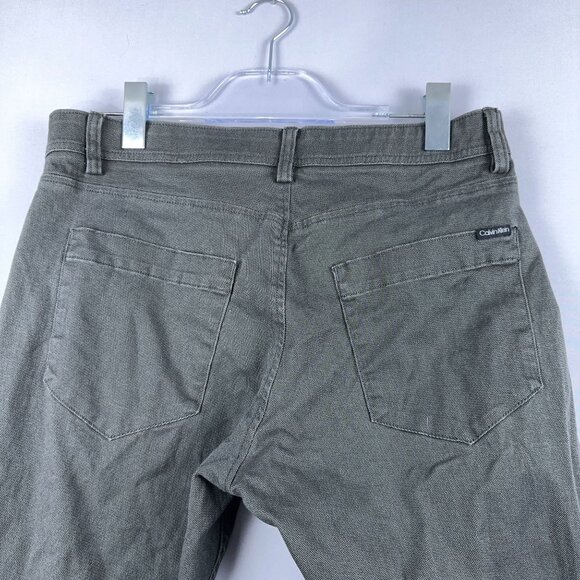 Calvin Klein Slim Straight Leg Jeans Mens Size W32X32L Mid Rise Olive Green - Picture 4 of 13